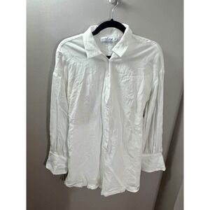 Petal and Pup White Cotton Long Sleeve Button Down Belted Romper Womens US 12